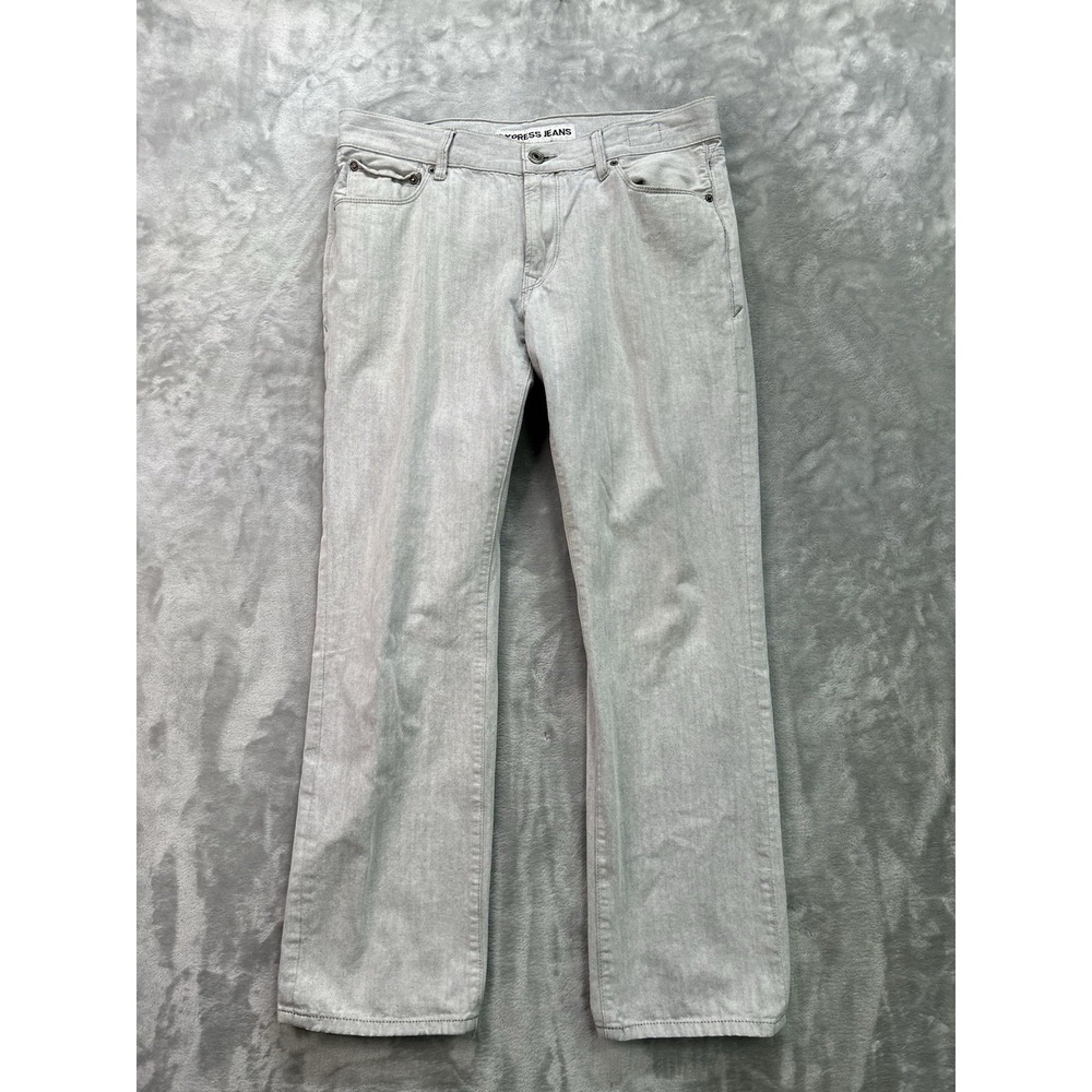 Express 33 x 30 Rocco Slim Fit Straight Leg Grey Denim Jeans Grunge Work Cowboy